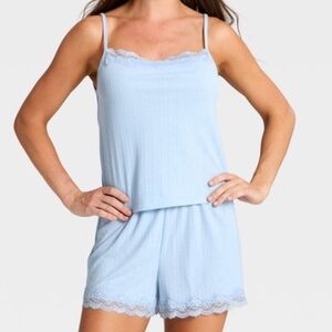 Auden Blue Lace Trim Pajama Set